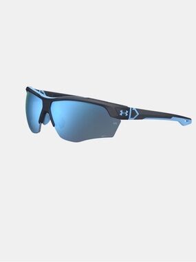 NWT - Under Armour Yard Dual Mirror Black and Light Blue Unisex Sunglasses